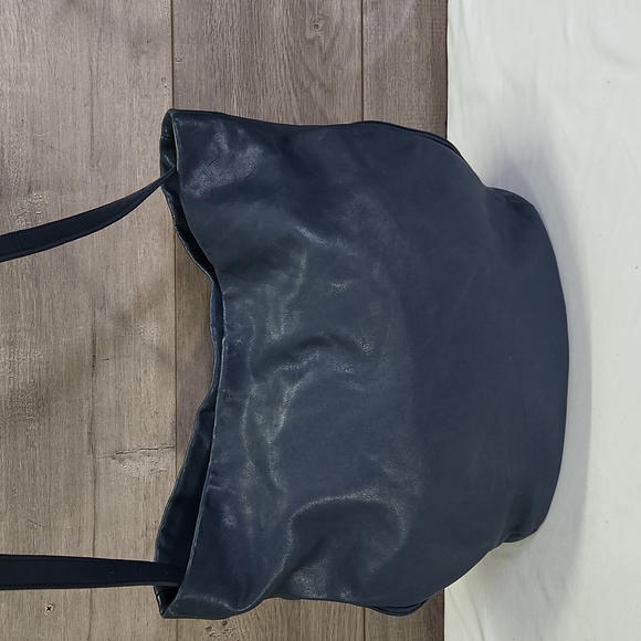 The Sak Collection Blue Leather Large Tote Crossbody Shoulder Bag - Picture 2 of 8